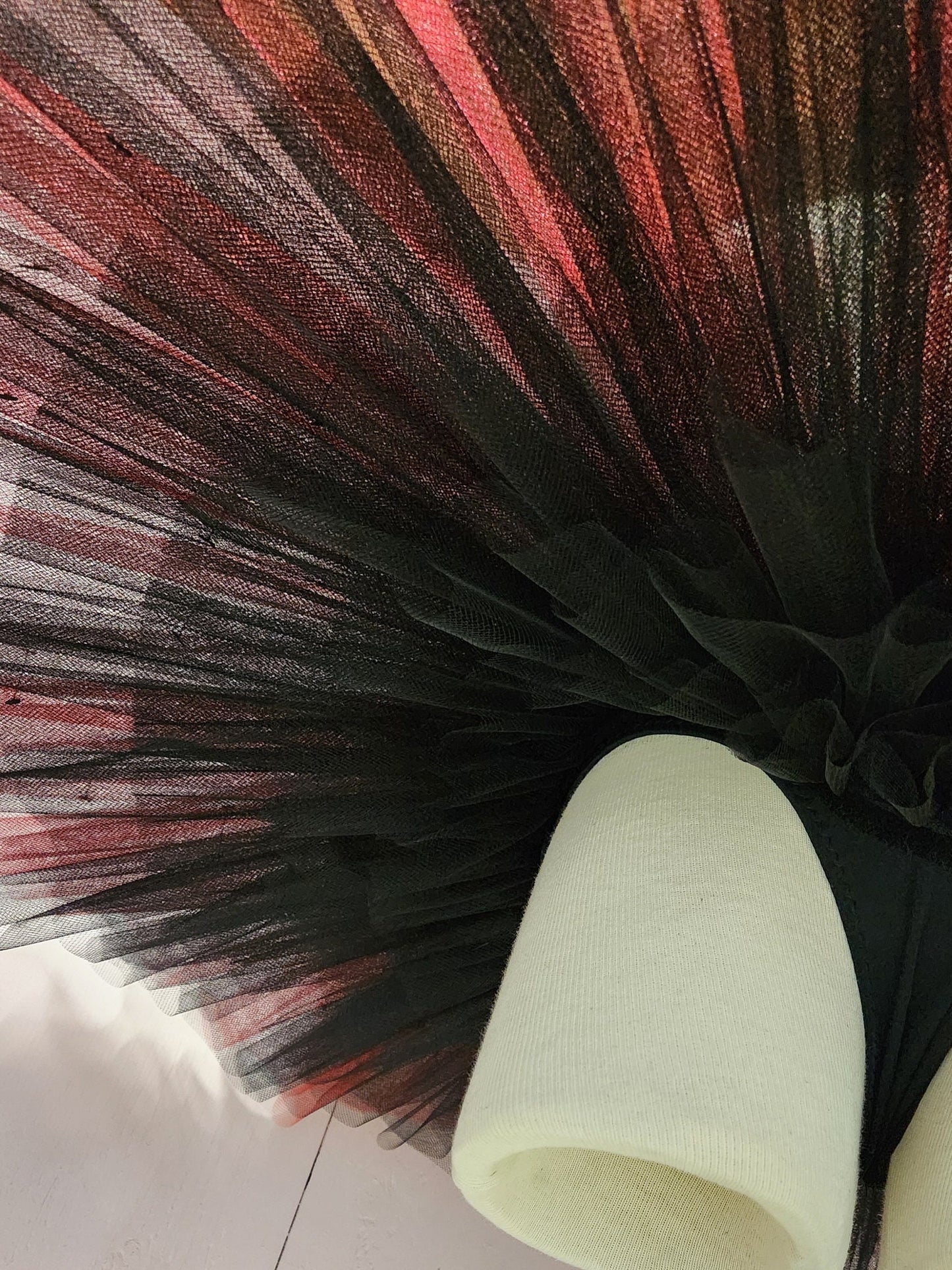 Pull On Professional Rehearsal Tutu, Black and Red Butterfly