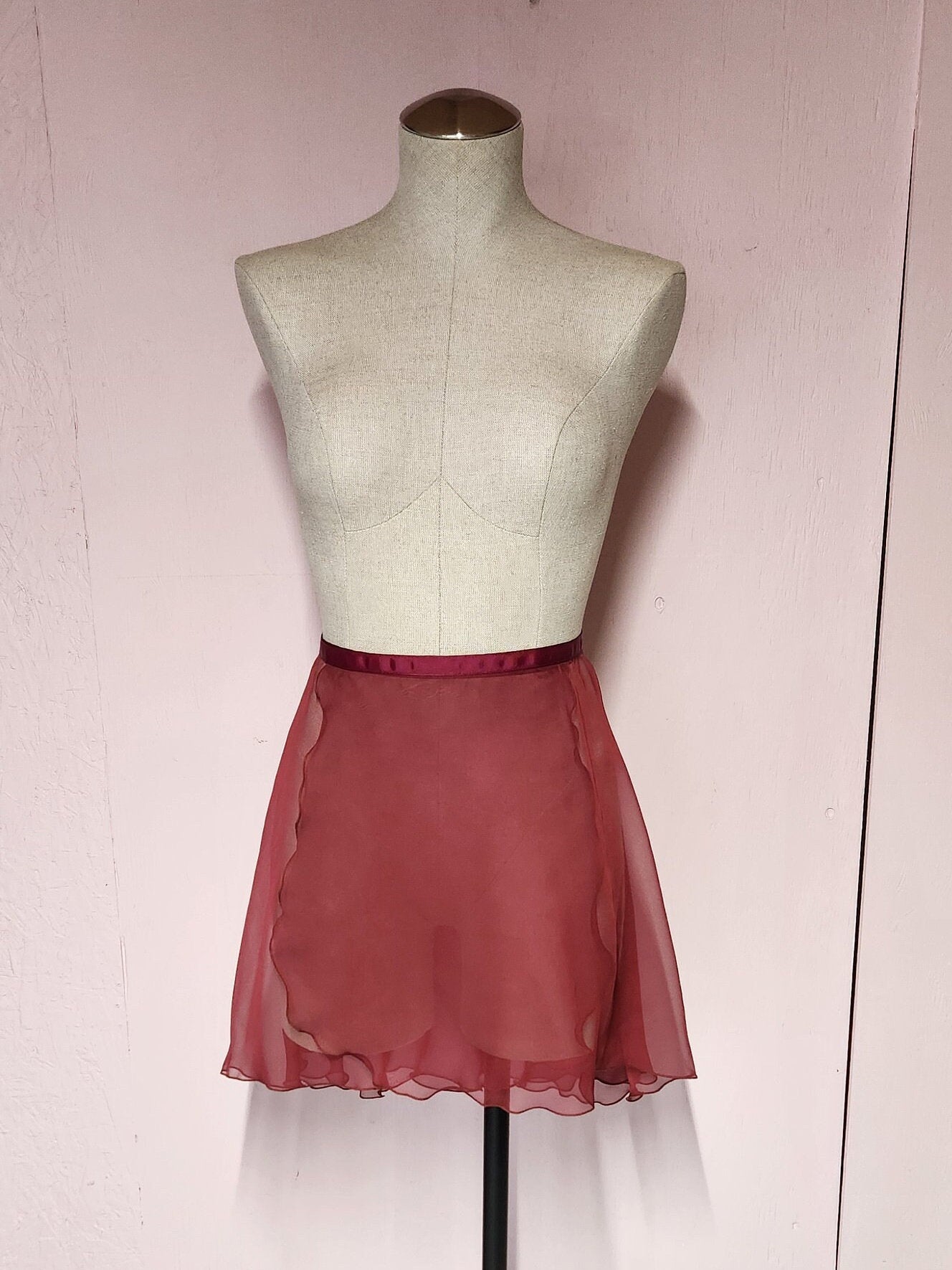 Solid Color Chiffon Mid Length Wrap Skirt