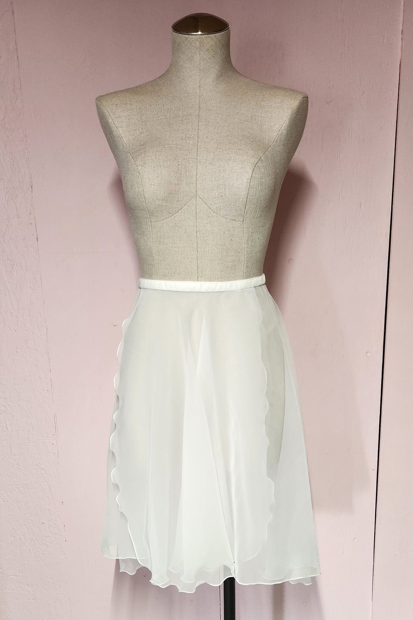 Solid Color Chiffon Long Ballet Wrap Skirt, Velvet Ribbon Ties