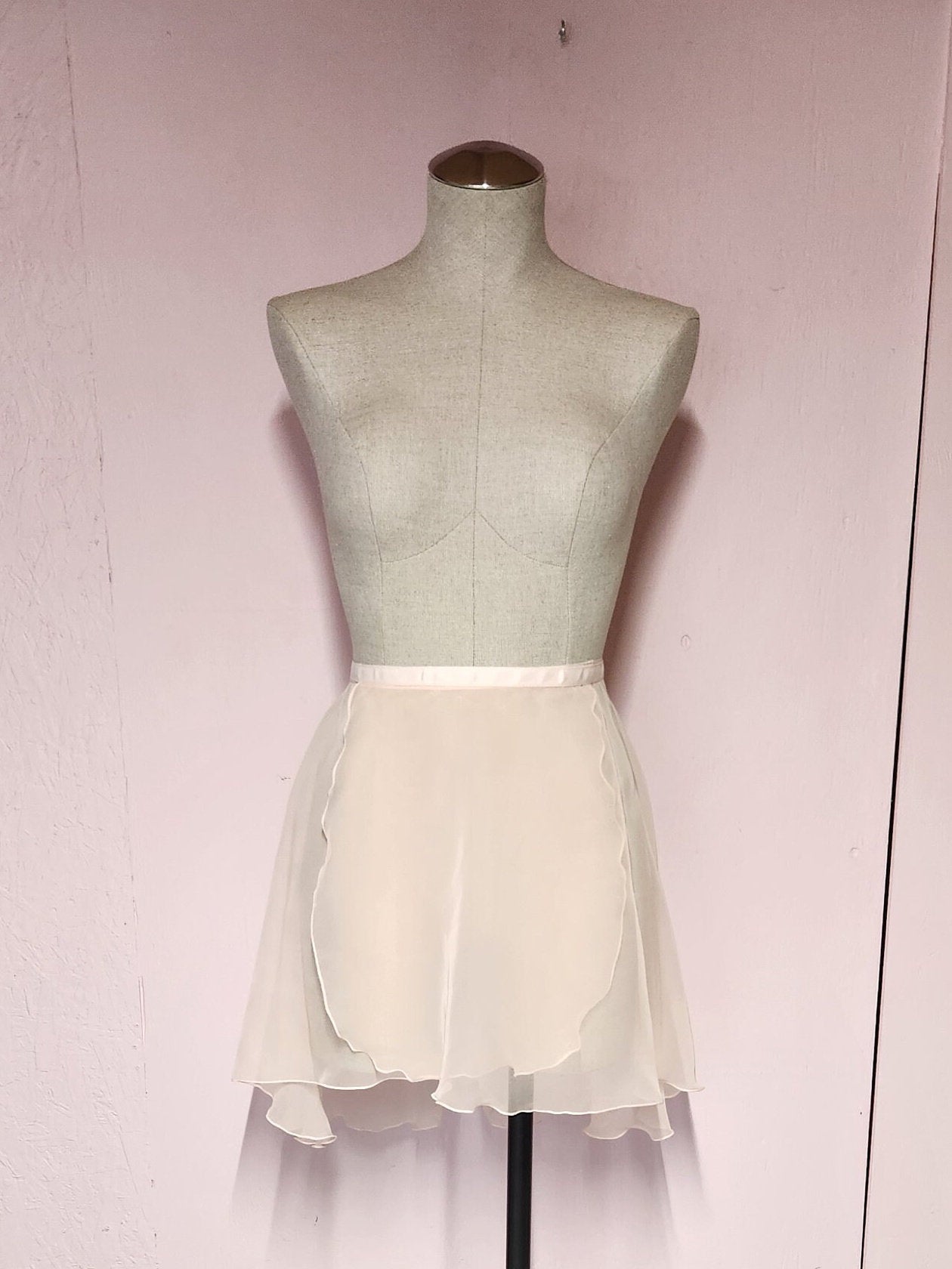 Solid Color Chiffon Mid Length Wrap Skirt