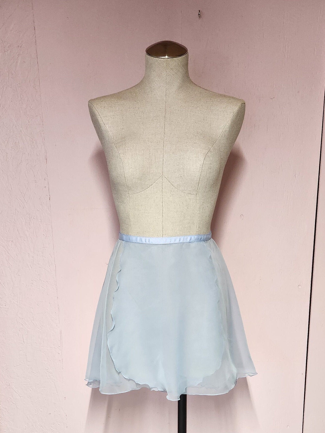 Solid Color Chiffon Mid Length Wrap Skirt