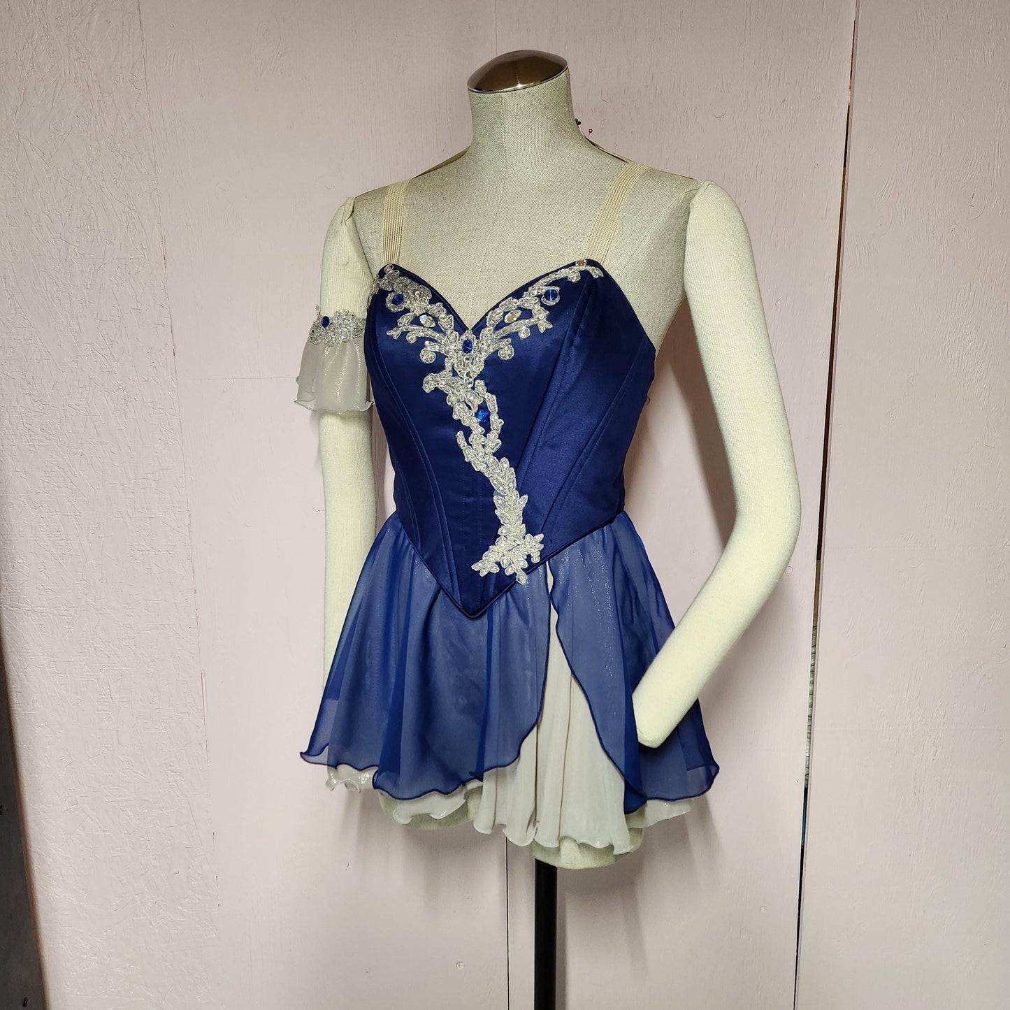 Navy Blue and Silver Ballet Dress