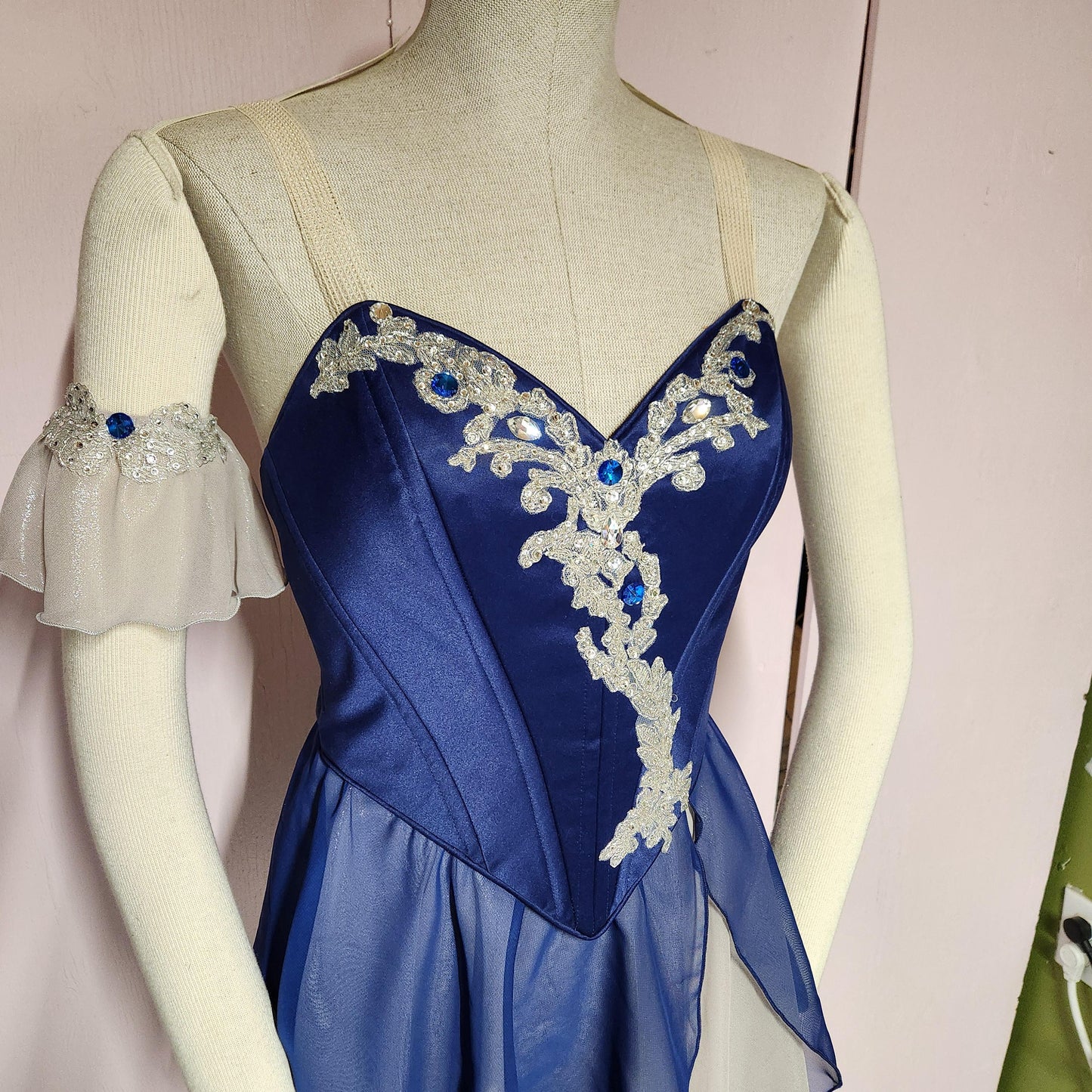 Navy Blue and Silver Ballet Dress