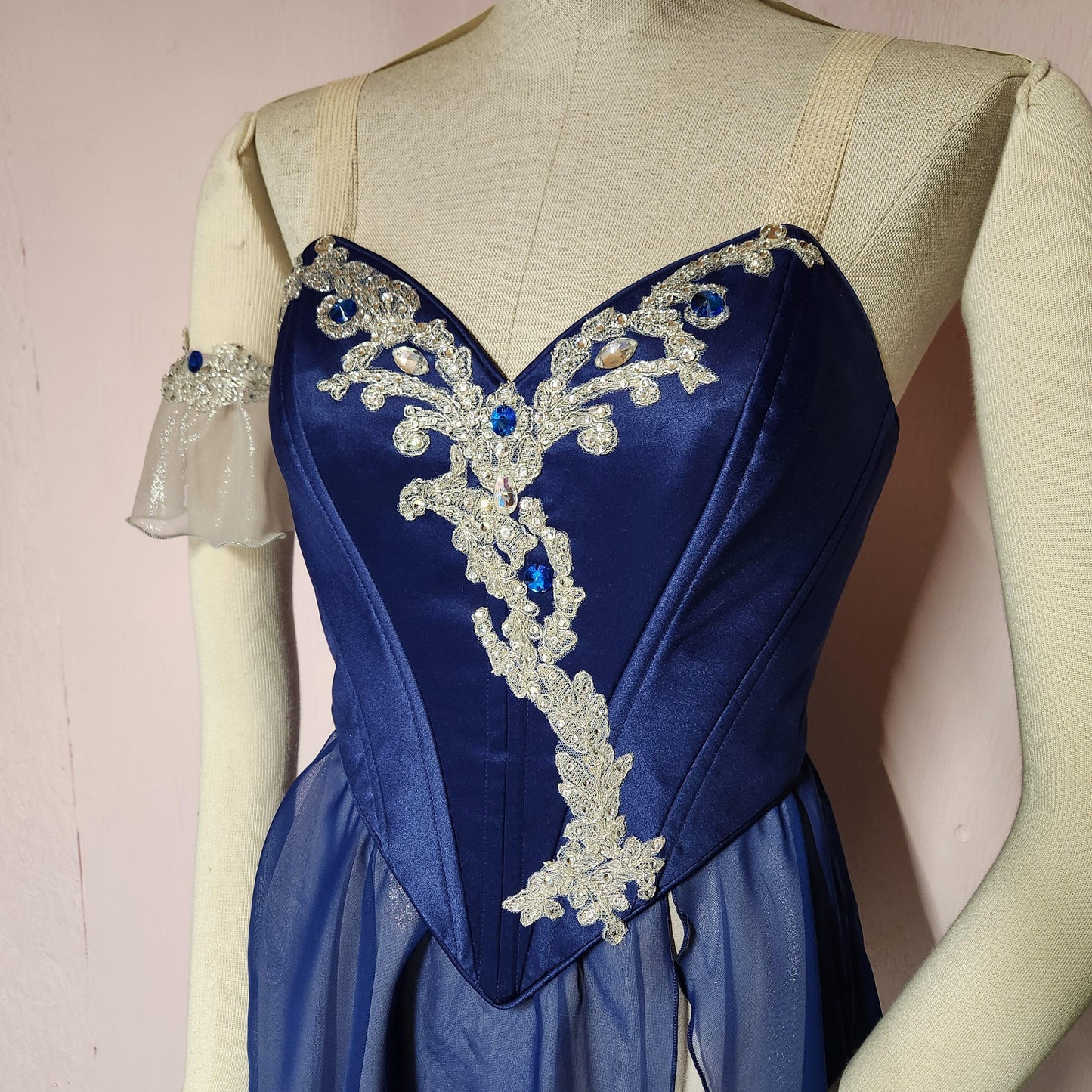 Navy Blue and Silver Ballet Dress